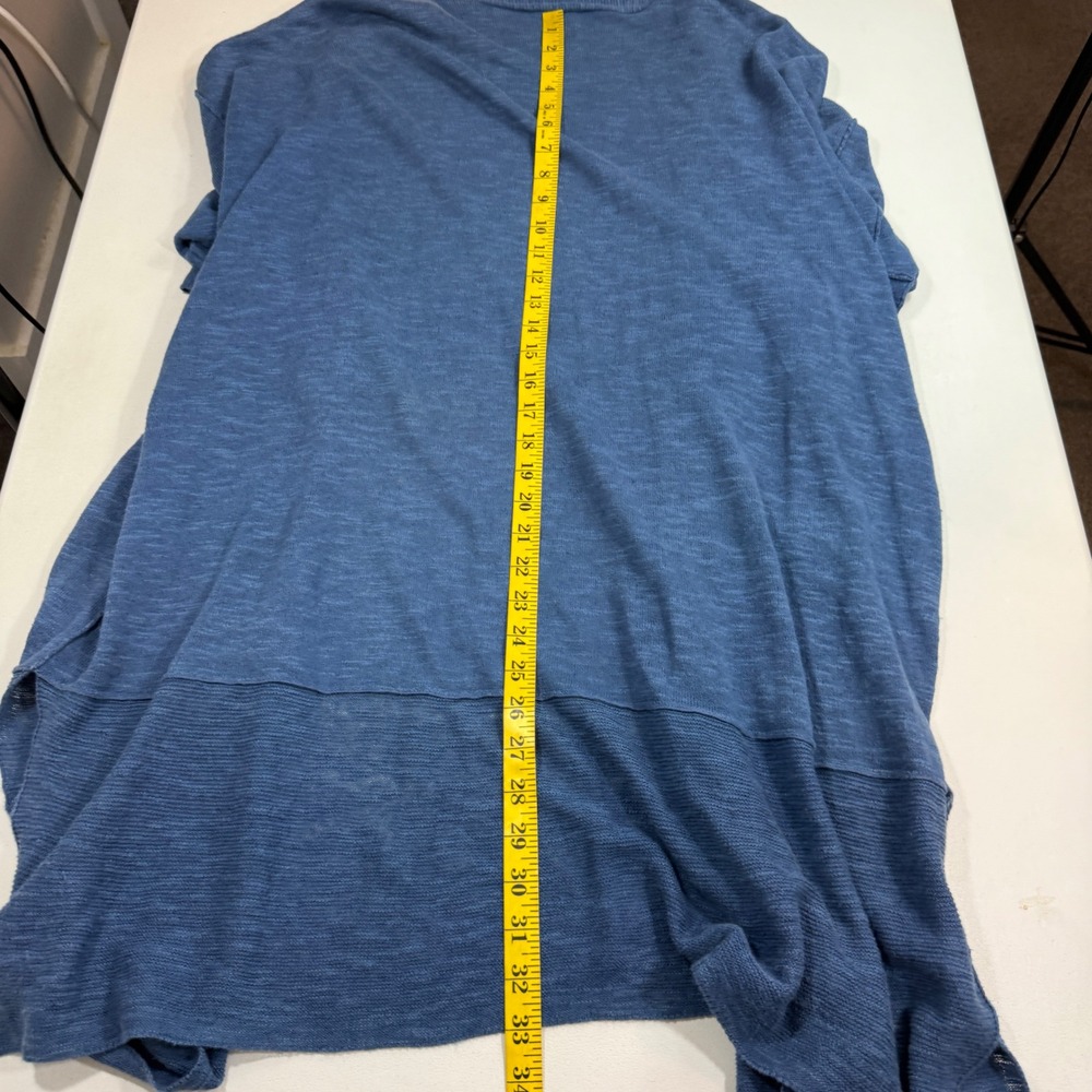 Eileen Fisher Womens Cardigan L/XL Blue Organic Linen Blend Lagenlook Kimono - Picture 13 of 13
